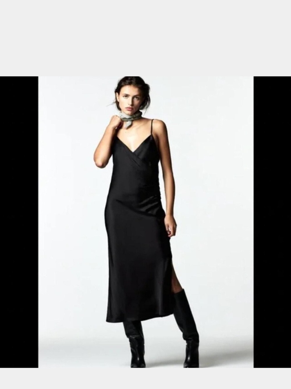 New Zara Dress Lyocell vneck Strappy Maxi Sundress